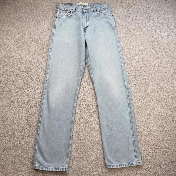 Levis 505 Regular Fit Jeans Mens 30x34 Light Wash Straight Leg Classic Denim
